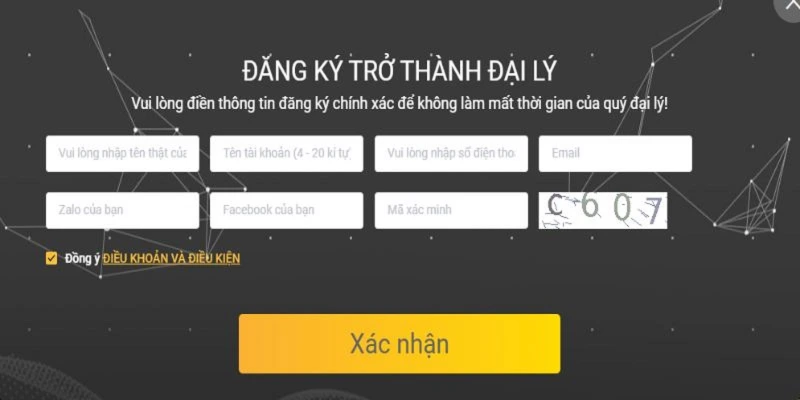 Gửi đơn đăng ký đại lý và chờ xét duyệt hồ sơ từ cổng game hàng đầu